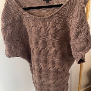 Express Light Brown Cable Knit Sweater size M minor snag